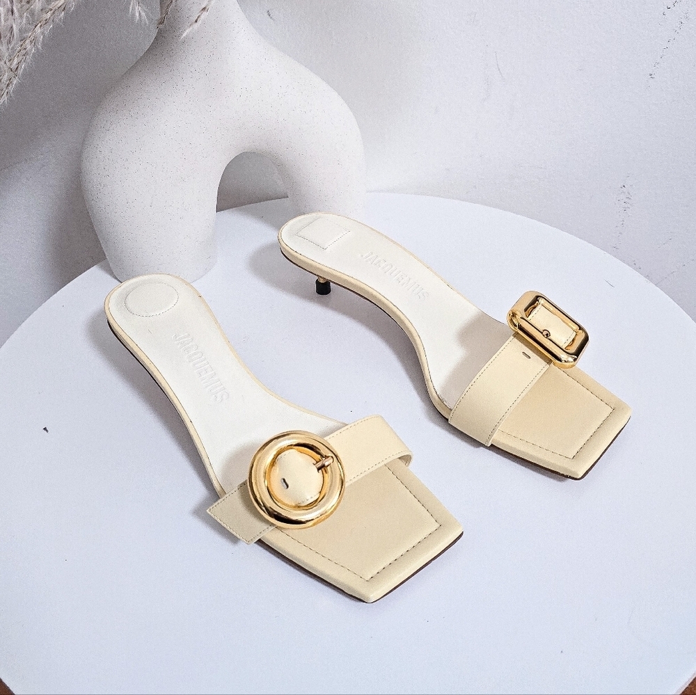 Jacquemus geometric buckle mule slides Les Sandales Regalo Basses Size 38 - Picture 4 of 13